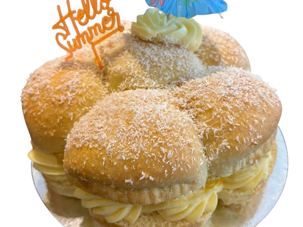 Brioche Zwitserse room, mango en kokos